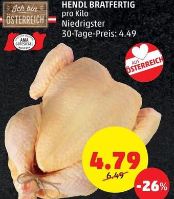 PENNY Hendl Bratfertig pro kilo Angebot