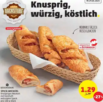 PENNY Bäckerkrönung Speck-weckerl 100g Stk. Angebot