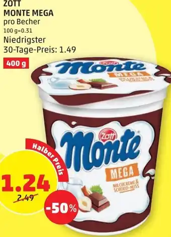 PENNY Zott Monte Mega 400g Angebot