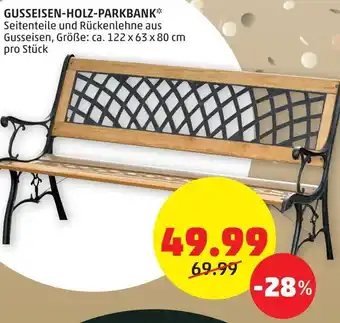 PENNY Gusseisen-Holz-Parkbank ca. 122x63x80 cm Angebot