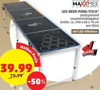 PENNY Maxxmee LED-Beer-Pong-Tisch ca. 240x60x70 cm Angebot