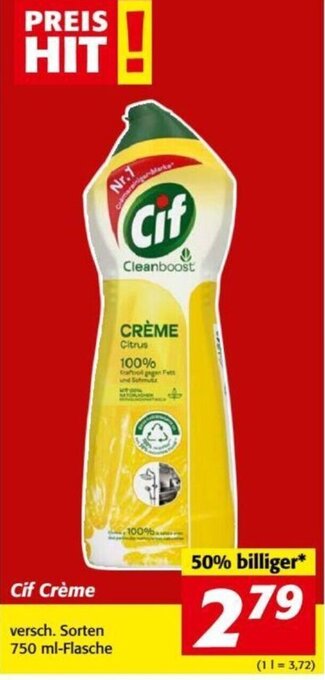 Nah&Frisch Cif Crème 750 ml Angebot