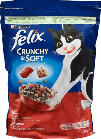 dm Felix crunchy & soft katzen trockenfutter mit rind, huhn und gemüse Angebot