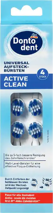 dm Dontodent universal aufsteckbürsten active clean Angebot