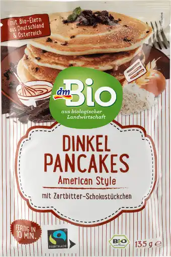 dm Dmbio dinkel pancakes american style mit zartbitter-schokostückchen Angebot