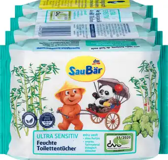 dm Saubär ultra sensitiv feuchte toilettentücher 4er sparpack Angebot