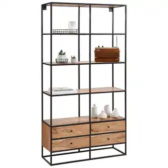 XXXLutz Regal 100/188/35 cm schwarz, akaziefarben Angebot