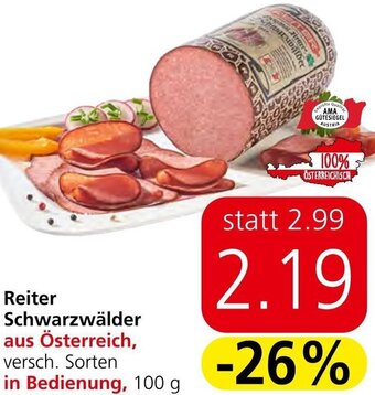 Spar Reiter Schwarzwälder 100g Angebot