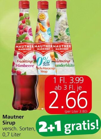 Spar Mautner Sirup 0,7 Liter Angebot