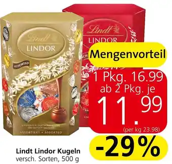Spar Lindt Lindor Kugeln 500g Angebot