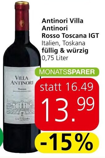 Spar Antinori Villa Antinori Rosso Toscana IGT 0,75 Liter Angebot