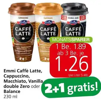 Spar Emmi Caffé Latte, Capuccino, Macchiato, Vanilla double Zero oder Balance 230 ml Angebot