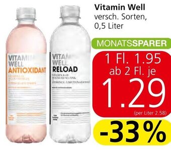 Spar Vitamin Well 0,5 Liter Angebot