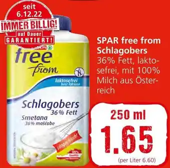 Spar SPAR Free from Schlagobers 250ml Angebot