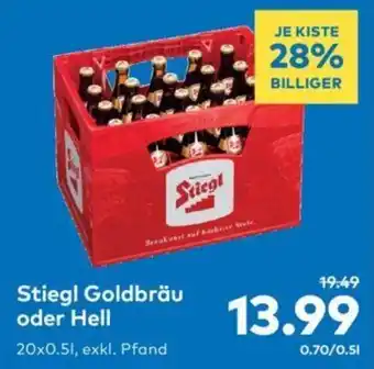 T&G Stiegl Goldbräu oder Hell 20x0,5 Liter Angebot
