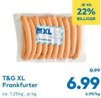 T&G T&G XL Frankfurter 1.25kg Angebot