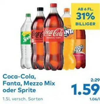 T&G Coca-Cola, Fanta, Mezzo Mix oder Sprite 1.5l Angebot