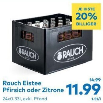 T&G Rauch Eistee Pfirsich oder Zitrone 24x0.33l Angebot