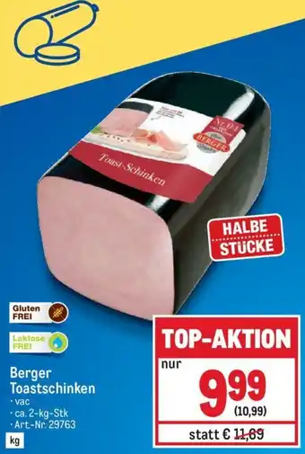 Metro Berger Toastschinken 2-kg-Stk Angebot