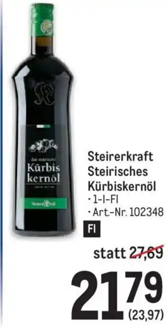 Metro Steirerkraft Steirisches Kürbiskernöl 1-l Angebot