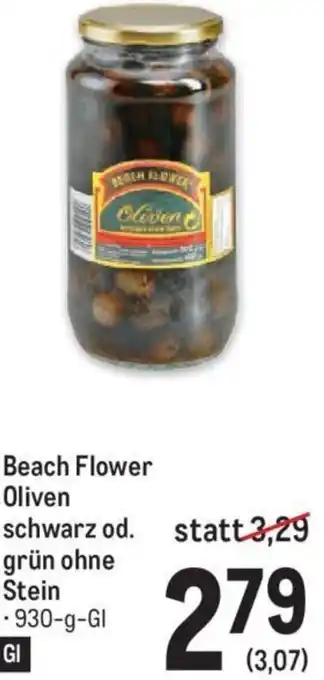 Metro Beach Flower Oliven Schwarz od. Grün ohne Stein 930-g Angebot