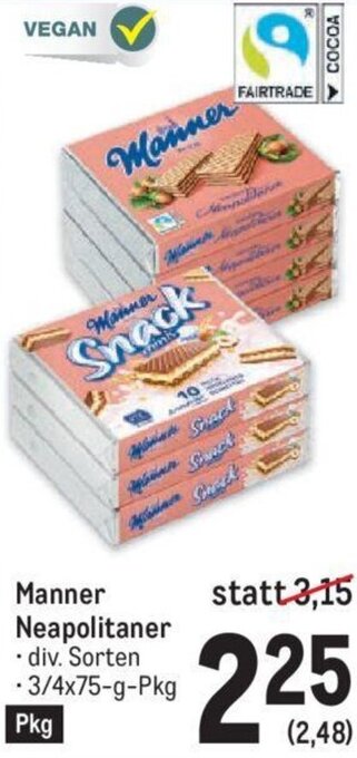 Metro Manner Neapolitaner 3/4x75-g Angebot