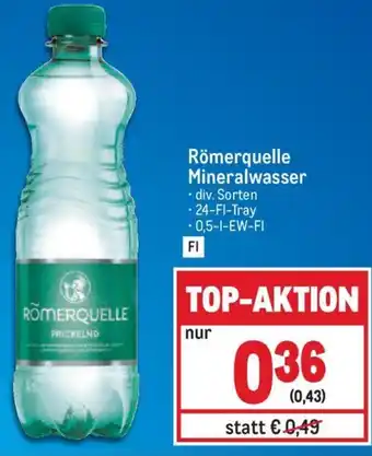 Metro Römerquelle Mineralwasser 1,5 Liter Angebot