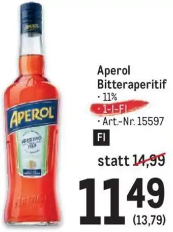 Metro Aperol Bitteraperitif 1-l Angebot