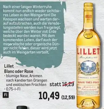 Metro Lillet Blanc oder Rose Angebot