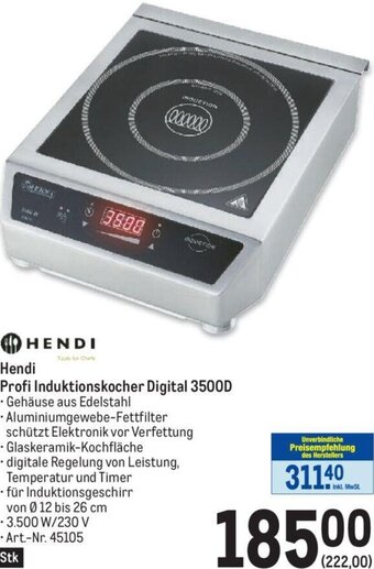 Metro Hendi Profi Induktionskocher Digital 3500D Angebot