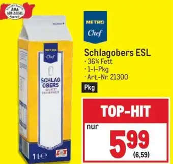 Metro Schlagobers ESL 1-l Angebot