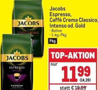 Metro Jacobs Espresso Caffè Crema Classico, Intenso od. Gold Angebot