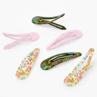 Claire's Claire's club glitter floral printed snap hair clips - 6 pack Angebot