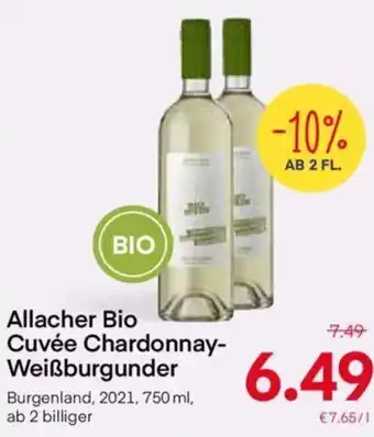 MPreis Allacher Bio Cuvée Chardonnay Weißburgunder 750ml Angebot