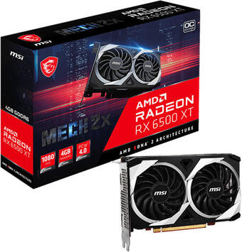 Media Markt Msi grafikkarte radeon rx 6500 xt mech 2x 4g oc, 64bit, gddr6, 18gbps Angebot