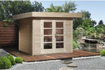 Hornbach Gartenhaus weka designhaus 126+ gr. 2 hohes durchgangsmaß 195 cm, mit fußboden 295 x 240 cm natur Angebot