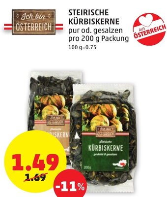 PENNY Steirische Kurbiskerne 200g Angebot