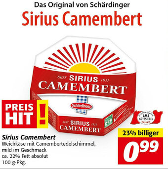 Nah&Frisch Sirius Camembert 100g Angebot