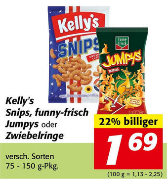 Nah&Frisch Kelly's Snips, Funny-Frisch Jumpys oder Zwiebelringe 75-150g Angebot
