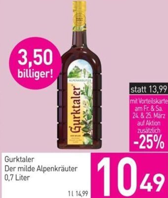 Sutterlüty Gurktaler Der milde Alpenkräuter 0, 7 Liter Angebot