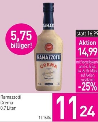 Sutterlüty Ramazzotti Crema 0,7 Liter Angebot