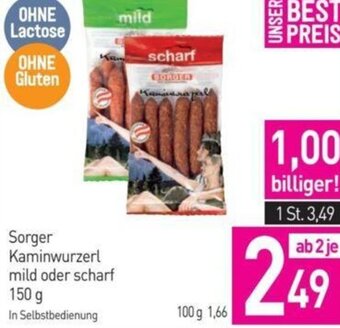 Sutterlüty Sorger Kaminwurzerl mild oder Scharf 150 g Angebot