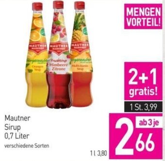 Sutterlüty Mautner Sirup 0,7 Liter Angebot