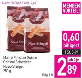 Maitre Patissier Suisse Original Schweizer Nuss-Stängeli 250 g