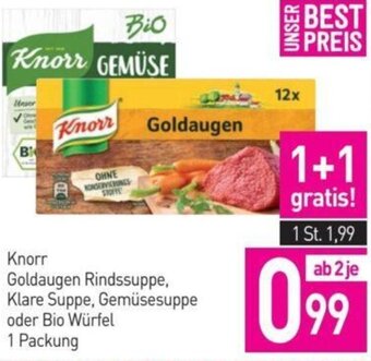 Sutterlüty Knorr Goldaugen Rindssuppe, Klare Suppe, Gemüsesuppe oder Bio Würfel 1 Packung Angebot