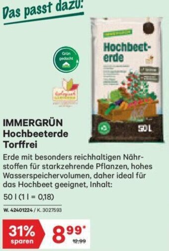 Lagerhaus Immergrün Hochbeeterde Torffrei 50 l Angebot