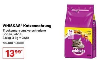 Lagerhaus Whiskas Katzennahrung 3,8 kg Angebot