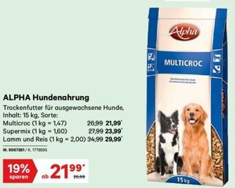 Lagerhaus Alpha Hundenahrung Multicroc Angebot