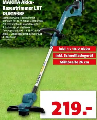 Liebmarkt Makita Akku-Rasentrimmer LXT DUR193RF Angebot