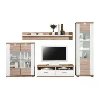 XXXLutz Wohnwand 330,3/206/50 cm in weiã, eichefarben Angebot